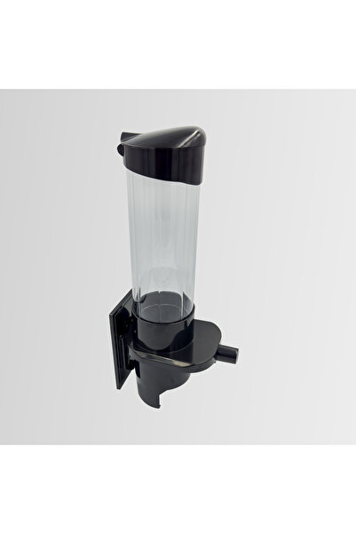 Yerli Karton Bardaklara Uyumlu Sebil Bardaklık Dispenser Butonlu Siyah