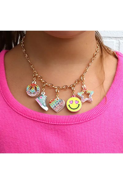 CHARM IT Gold Rainbow Sparkle Heart Ct02-39