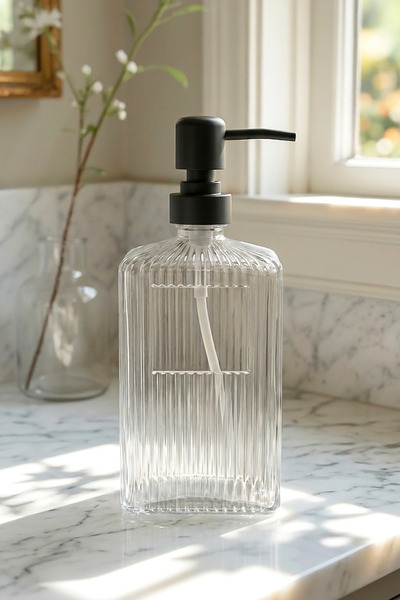 Kitchen Life 500 ml Countertop Labeled Glass Riva Oil Dispenser, Liquid Soap ...