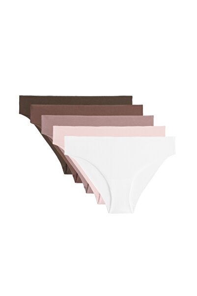 Oysho 5'li pamuk karışımlı dikişsiz bikini külot