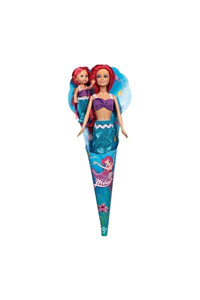 OEM Păpușă Sirenă cu Copil, Coadă Bleu Glitter și Look de Poveste