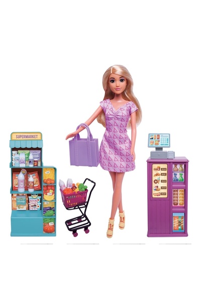 OEM Păpușă Manechin la Supermarket cu Cărucior și Accesorii de Cumpărături