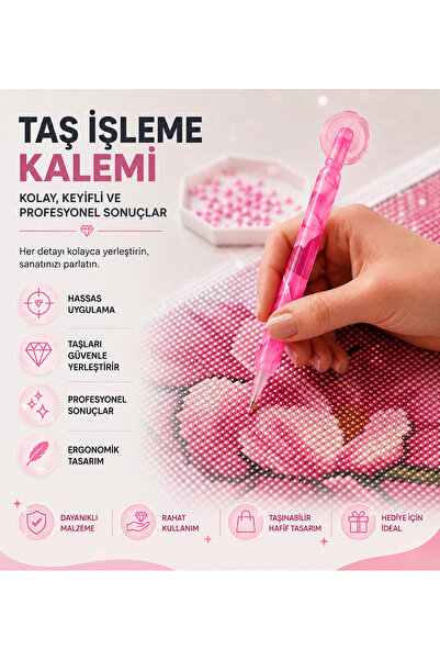 iğne izi Ruletli Taş İşleme Kalemi Seti 7 Farklı Değiştirilebilir Uçlu Taş İş...