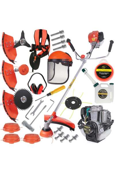 John Gardener Trimmer pe benzină și electric cu accesorii, 1.3 kW, G81047