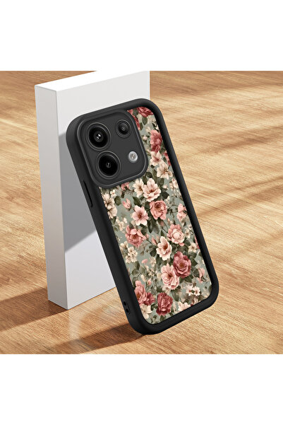 SLIMFELT Redmi Note 13 Pro 5G Uyumlu Estetik Nostaljik Çiçek Desenli Kılıf, G...