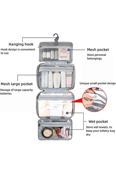 Arabest Hanging Toiletry Bag, Waterproof Travel Cosmetic Organizer, 900D Nylo...