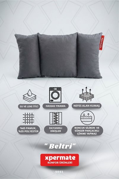 XPERMATE Beltri Lumbar Support Pillow Three-Section Lumbar Back Support Cushion Washable Office Car Seat Cushion