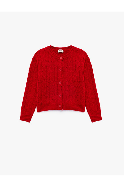 Koton Cardigan tricotat cu textură împletită, cu nasturi, cu mânecă lungă și ...