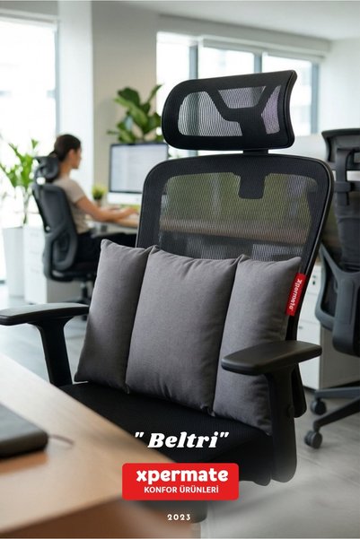 XPERMATE Beltri Lumbar Support Pillow Three-Section Lumbar Back Support Cushion Washable Office Car Seat Cushion
