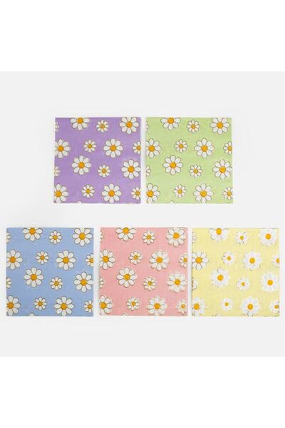 CATIANO Servetele de Masa Party cu 2 Straturi Colorate cu Margarete 33x33cm -...