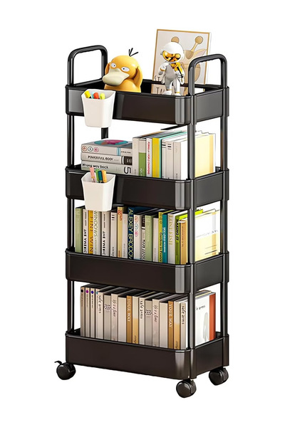 GGEROU 4-Tier Rolling Utility Cart with Wheels, Detachable Utility Storage Ca...