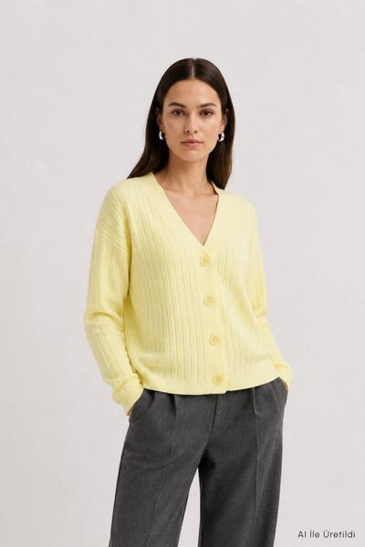 Rays Cardigan cu nasturi 0119 Galben