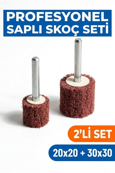 Azimli 20x20 + 30x30 mm Saplı Skoç Seti 2 Adet Matkap Ucu Temizleme ve Parlat...