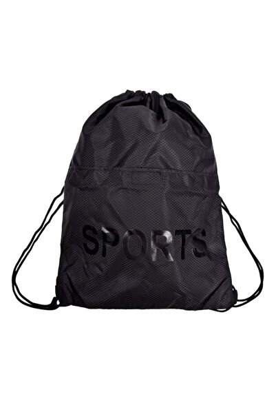 CATIANO Rucsac Sport cu Buzunar Negru "SPORTS" 32.5x41.5cm