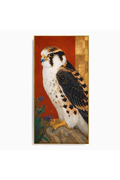 Luxcanva Tablou Canvas Vultur Regal 70x140 cm cu Rama Auriu Vultur Pasare Natura