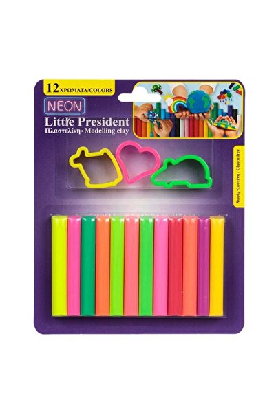 CATIANO Set Plastilina 12 Culori Diferite Neon & Forme - 15 piese