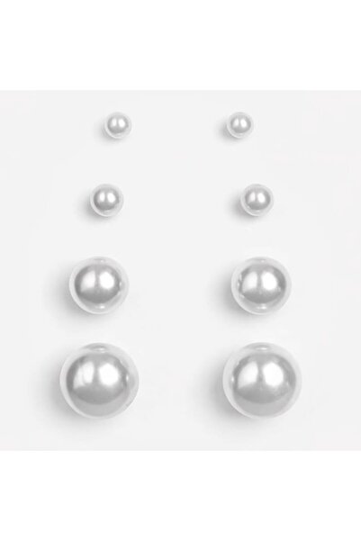 CATIANO Cercei Dama Margele Albe - 4 perechi