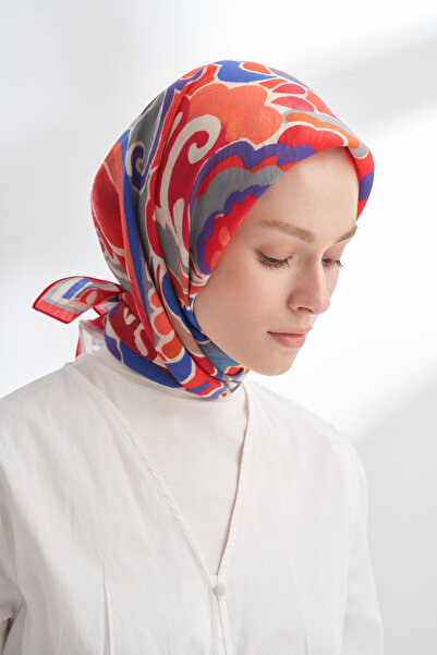 ARMANDA Heritage Floral Pattern the Tencel Edit Scarf - Pomegranate Flower