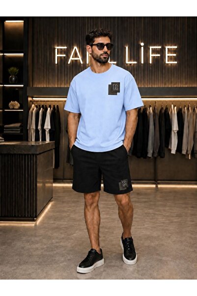 FAEL LİFE New Season Unisex T-Shirt and Shorts Set with Card R Print