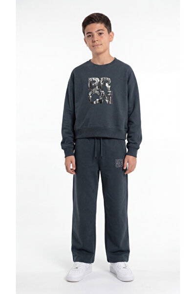 Mışıl Kids Brcn Printed Top and Bottom Boys' Tracksuit Set