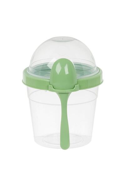 CATIANO Caserola din Plastic Take Away Snack cu Lingura Verde Menta 500ml, cu...