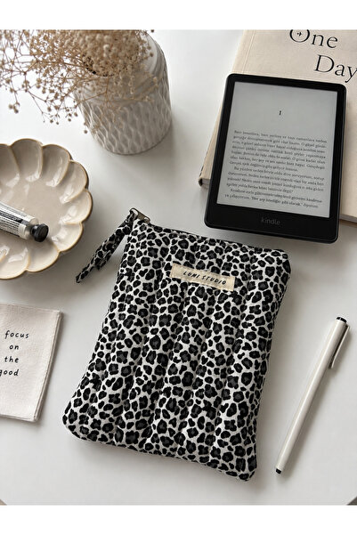 lumi Studio Gri Leopar Kindle Kılıfı -E-Kitap Okuyucu Çantası- Elyaf Dolgulu ...