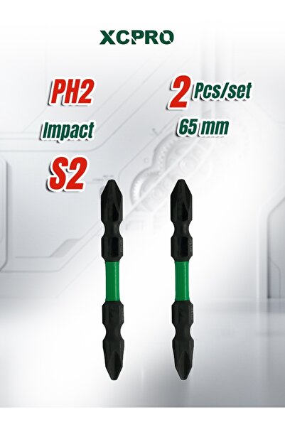 XCPRO Impact Screwdriver Bits, PH2+PH2, S2 Steel, 65mm Length Set