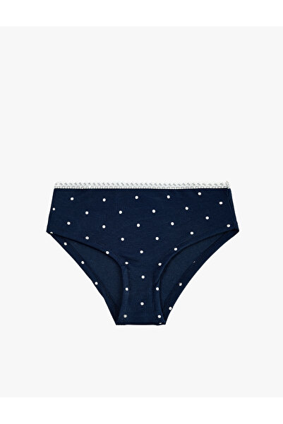 Koton Lace Detailed Viscose High Waist Polka Dot Hipster Panties