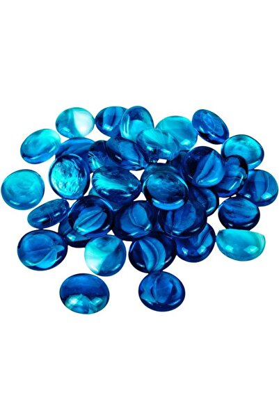 CATIANO Pietre Decorative de Sticla Stralucitoare Bleu 300g