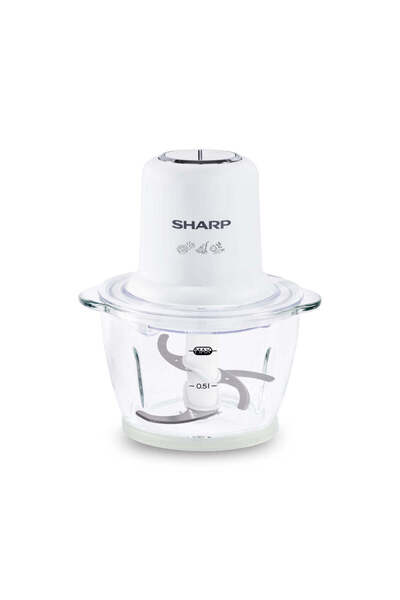 Sharp خلاط كهربائي بقوة 350 واط وسعة 1.2 لتر مع وعاء زجاجي أبيض اللون