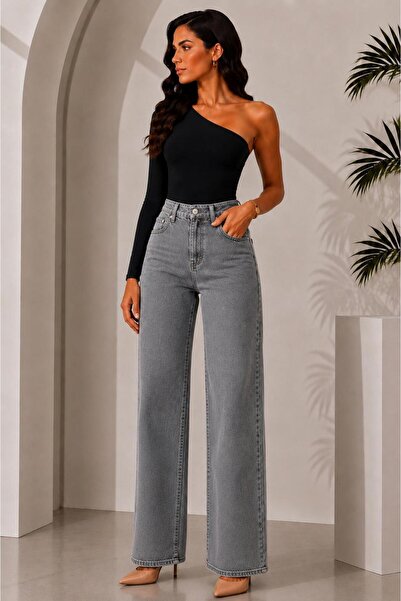 Lighter Jeans Γυναικείο Τζιν Παντελόνι Παλάτσο με Ψηλή Μέση