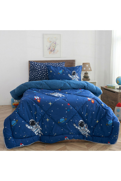 Arma Concept Single Double-Sided Astronaut Patterned Wellsoft Quilt 155X215 +...