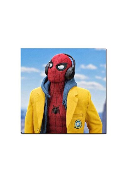 Atiq Spiderman Wall Art Painting Blue/Yellow/Red 30 x 30centimeter