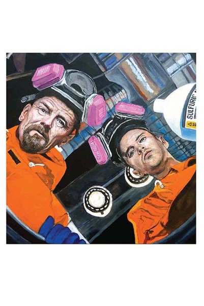 Atiq Walter White Breaking Bad Series Themed Wall Art Orange/Blue/White 30x30cm
