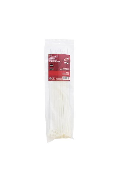 ACE Polypropylene Cable Tie Pack (30 cm, 100 Pc., White)
