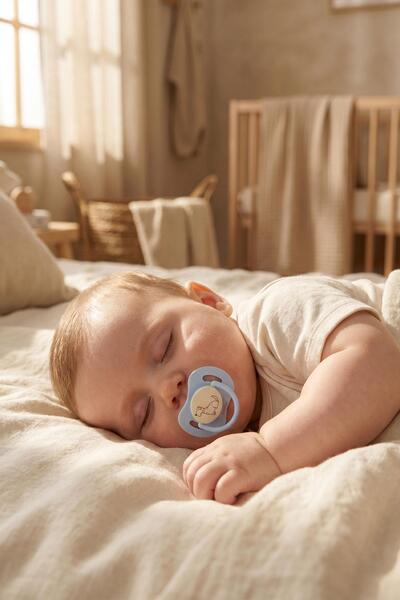 Wee Baby Duo Simetrik Uçlu Emzik 0-6 Ay No:1 (Mavi - Sarı)