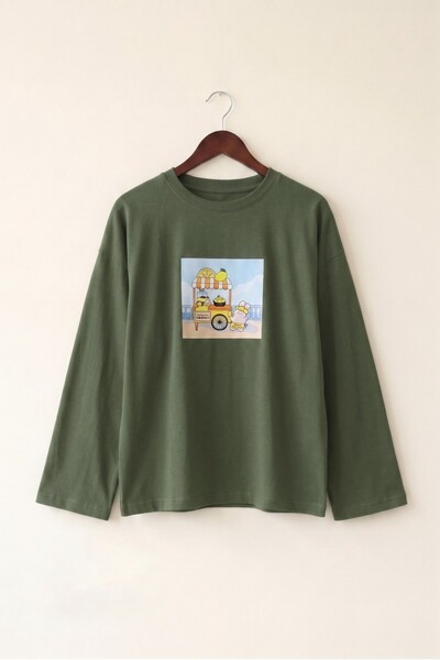 MODAQU سترة ليما كاجوال مطبوعة من الأمام - كاكي