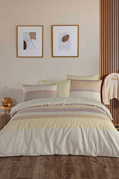 Karden Flower Dream Cotton Horizon Yellow 100% Cotton Poplin Double Duvet Cov...