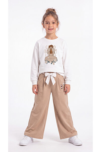 Mışıl Kids Top Front Printed Full-Printed Bottom Belt Polka Dot Full-Printed ...