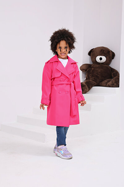 Heggo Girl's Trench Coat Belted Seasonal Oversized Trench Coat