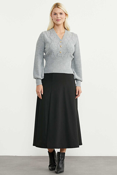 Sementa Button Detailed Knitwear Sweater - Gray
