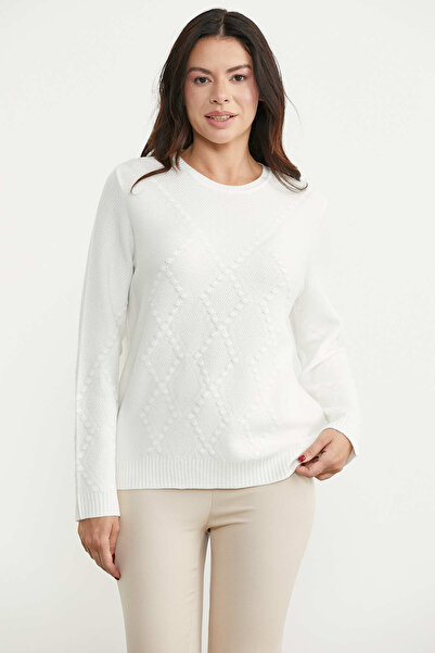 Sementa Baklava Motif Knitwear Sweater - Bone Color