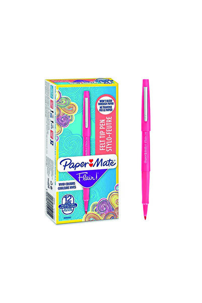 Paper-Mate قلم بابير ميت فلير ذو رأس من الألياف، لون وردي فاتح (12 قطعة)