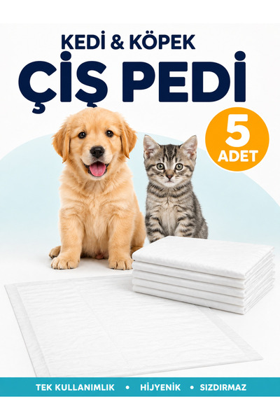 Kedi Köpek Çiş Pedi 60x90 cm 5 Adet – Tek Kullanımlık Sızdırmaz Tuvalet Eğitim Pedi