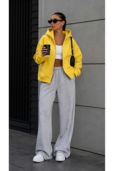 ŞIK VE MUTLU Kapişonlu Şardonlu Oversize Sweat