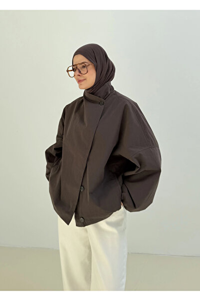 MODA AKSA 7782 KRUVAZE DİK YK TRENÇ KAHVE