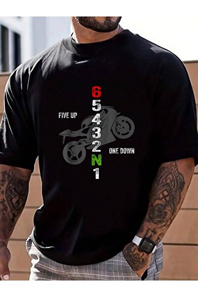 SVART WEAR Five up One down Printed Oversize Boxy Cut Unisex 100% Cotton Tshi...