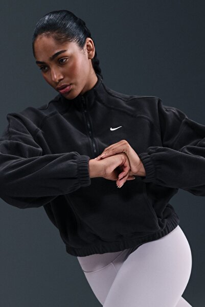 Nike One Oversize Therma-Fit Half Zip Womens Sweatshirt Bol Kesim Yarım Fermu...