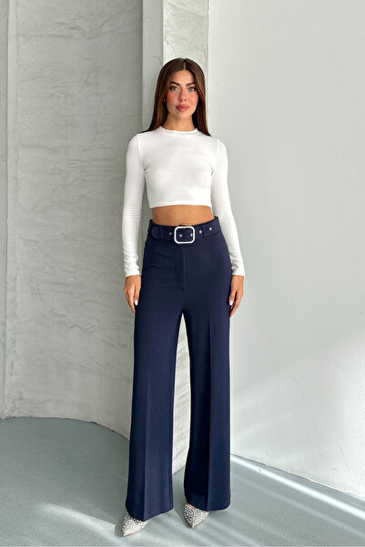 macharel jeans Ženske palazzo pantalone sa visokim strukom i širokim nogavica...