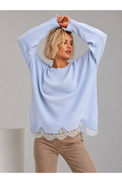 Noi Belis Πλεκτό πουλόβερ με λαιμόκοψη ποδηλάτου, λεπτομέρεια στο τελείωμα τη...